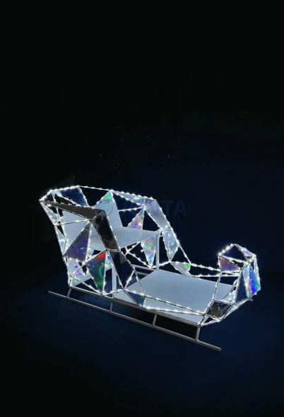 Светодиодная фигура Сани полигональные 100*240 см., (SR055)
