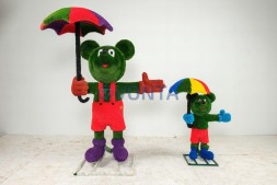 Топиари композиция малыш мышонок Маки и Маки старший — газон Deluxe+Eco