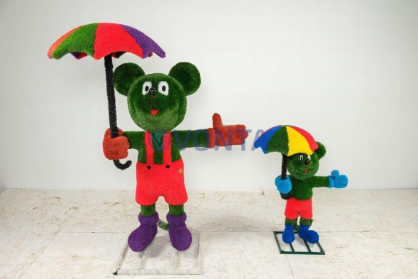 Топиари композиция малыш мышонок Маки и Маки старший — газон Deluxe+Eco