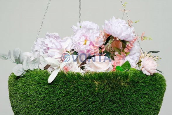 Топиари подвесное кашпо Нино, d = 65 см — газон Deluxe