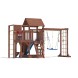 Детская деревянная игровая площадка для улицы дачи CustWood Scout SC10 с деревянной крышей