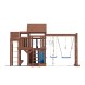 Детская деревянная игровая площадка для улицы дачи CustWood Scout SC10 с деревянной крышей