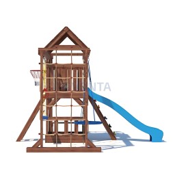 Детская деревянная игровая площадка для улицы дачи CustWood Scout SC10 с деревянной крышей