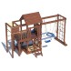 Детская деревянная игровая площадка для улицы дачи CustWood Scout SC10 с деревянной крышей