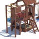 Детская деревянная игровая площадка для улицы дачи CustWood Scout SC10 с деревянной крышей