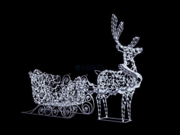 Светодиодная композиция Сани ажурные со стилизованным оленем, (SR050)