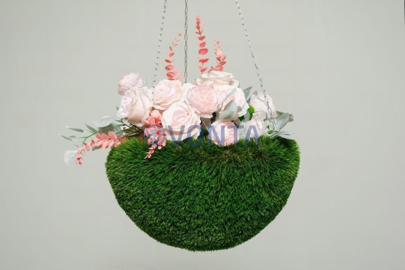 Топиари подвесное кашпо Нино, d = 35 см — газон Deluxe