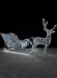 Светодиодная композиция Сани композитные со стилизованным оленем