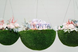 Топиари подвесное кашпо Нино, d = 45 см — газон Deluxe