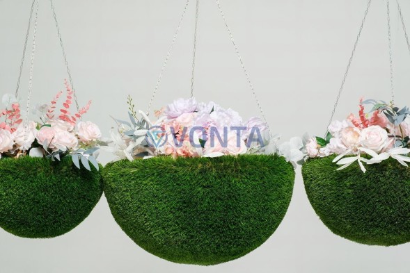 Топиари подвесное кашпо Нино, d = 45 см — газон Deluxe