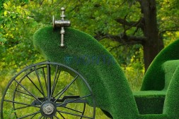 Топиари композиция карета с лошадьми — газон Deluxe