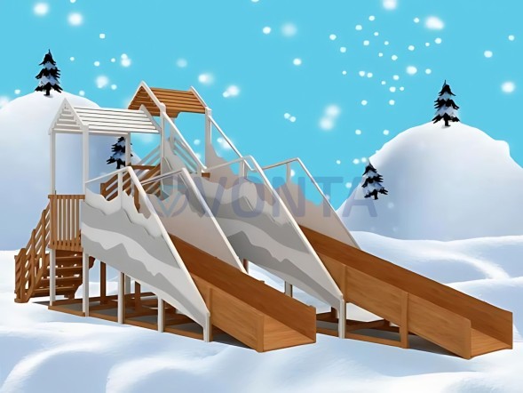 Зимняя горка IgraGrad Snow Fox скат 8 и 5 м мод.2