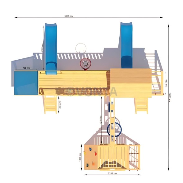 Детская деревянная игровая площадка для улицы дачи CustWood Scout S12
