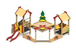 Песочный дворик “Теремок” с горкой, ПС-29.1