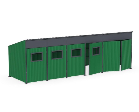 Навес для ТБО на 4 контейнера и 1 бункер, 255.08.04.01