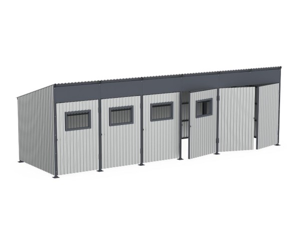 Навес для ТБО на 4 контейнера и 1 бункер, 255.08.04.01