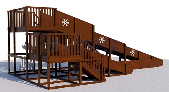 Зимняя заливная горка Сибирячка