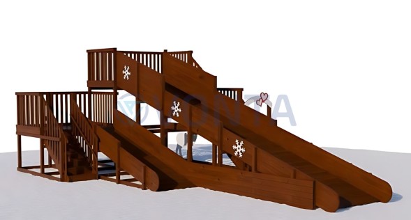 Зимняя заливная горка Сибирячка