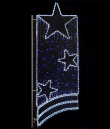 Светодиодная консоль Праздник 72*180 см., синие LED лампы, прозрачный силикон