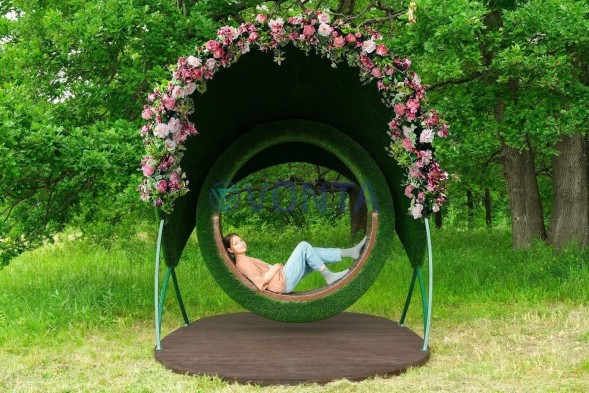 Топиари качели Комфорт — газон Deluxe