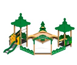 Песочный дворик “Лесная поляна” с горкой, ПС-09