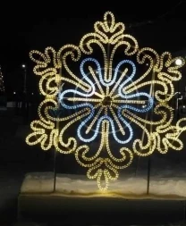 Светодиодная инсталляция Снежинка кружевная 2D 200 см. 1 шт., (SR221)