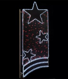 Светодиодная консоль Праздник, 72*180 см., красные LED лампы, прозрачный силикон