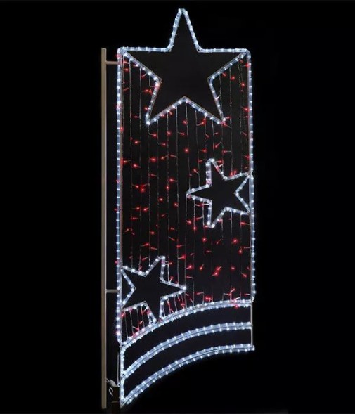 Светодиодная консоль Праздник, 72*180 см., красные LED лампы, прозрачный силикон