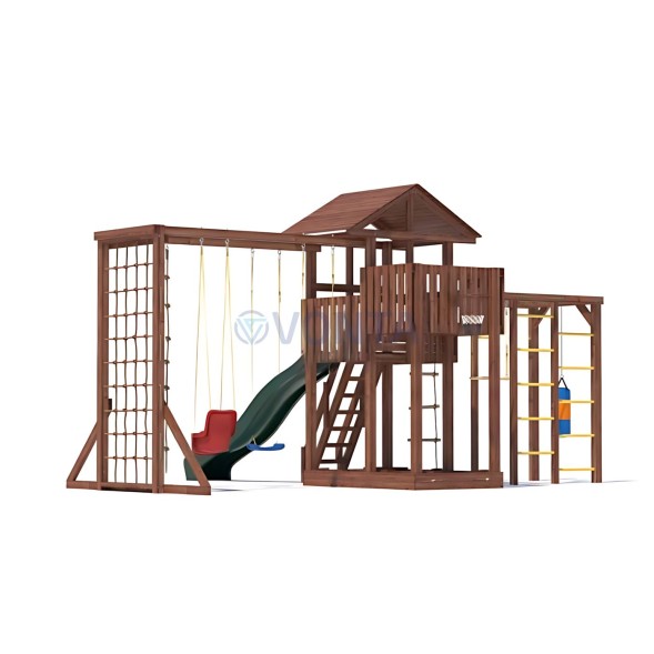 Детская деревянная игровая площадка для улицы дачи CustWood Active 9