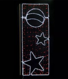 Светодиодная консоль Праздник, 72*160 см., красные LED лампы, прозрачный силикон