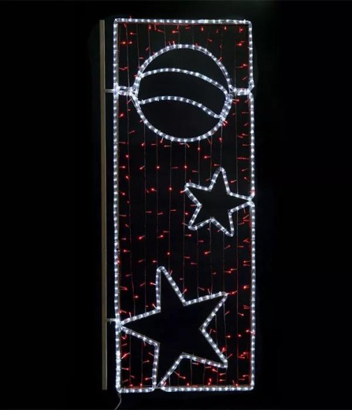 Светодиодная консоль Праздник, 72*160 см., красные LED лампы, прозрачный силикон