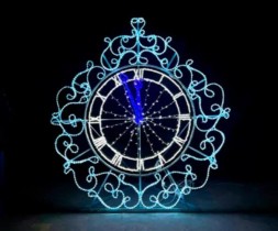Светодиодная инсталляция Часы 2D 250 см.