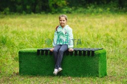 Топиари лавочка Мариэль, бук — газон Premium