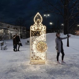 Светодиодная инсталляция Свеча большая 2.8 м.