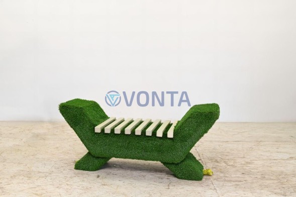 Топиари лавочка, светлая, полимерная доска — газон Есо