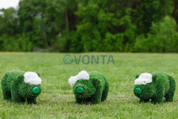 Топиари композиция поросята, детвора, 3 шт — газон Eco