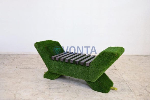 Топиари лавочка, темная, полимерная доска, L=155 см- газон Deluxe