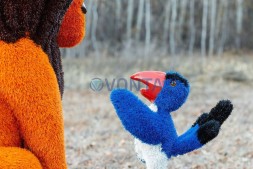 Топиари композиция лев с птичкой и кабан Валери — газон Deluxe + Eco