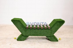 Топиари лавочка, темная, полимерная доска, L=150 см — газон Eco
