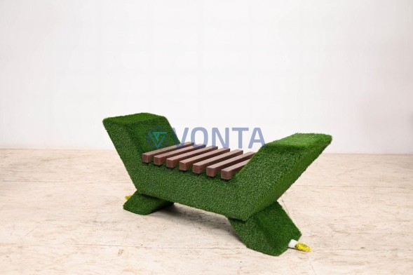 Топиари лавочка, темная, полимерная доска, L=150 см — газон Eco