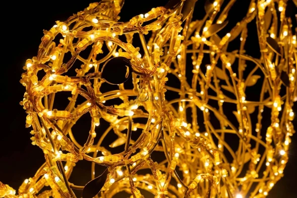 Светодиодная фигура Белка золотая Premium 1 м., (OL322)