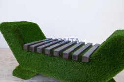 Топиари лавочка, темная, полимерная доска, L=120 см- газон Deluxe.