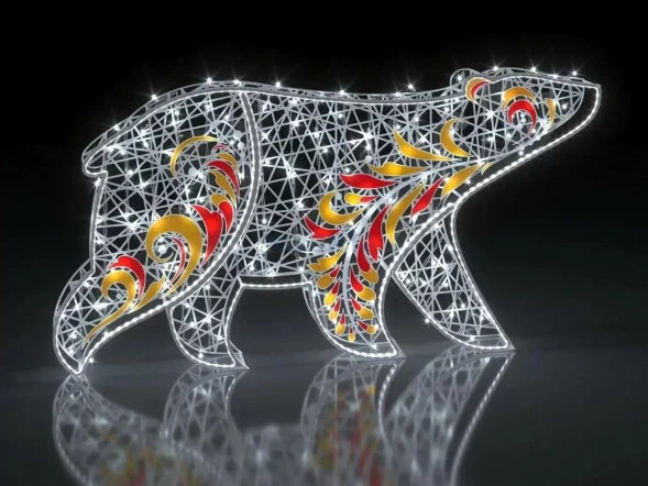 Светодиодная фигура Медведь стилизованный Русская зима (композит) 150 см., (SR107)