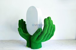 Топиари композиции ладони с логотипом — газон Есо