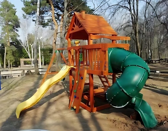 Деревянная детская площадка для дачи Igragrad Шато с трубой (Дерево)