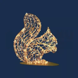 Светодиодная фигура Белка с орехом золотая Premium 1,13 м., (OL331)