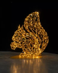 Светодиодная фигура Белка с орехом золотая Premium 1,13 м., (OL331)