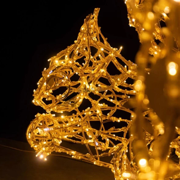 Светодиодная фигура Белка с орехом золотая Premium 1,13 м., (OL331)