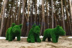 Топиари композиция поросята, детки, 3 шт — газон Eco