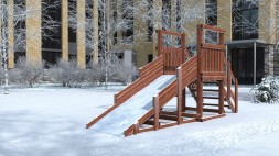 Зимняя деревянная горка Custwood Winter W2 (лестница сзади,скат 3 м)